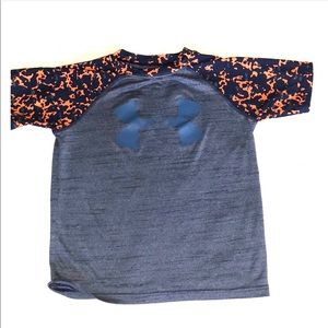 UNDER AMOUR YOUTH SM Navy/orange sleeves
